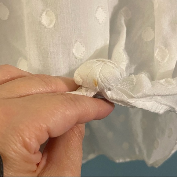 J.CREW WOMEN'S‎ WHITE LONG SLEEVE TIE-FRONT BUTTON-UP SHIRT TOP 4 - Picture 5 of 6